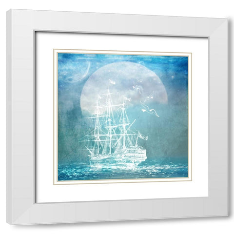Sailor Away_Ship 2 White Modern Wood Framed Art Print with Double Matting by LightBoxJournal