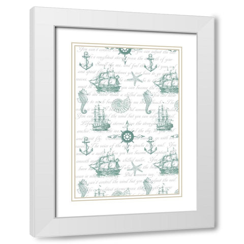 Sailor Away_Surface Pattern 1 White Modern Wood Framed Art Print with Double Matting by LightBoxJournal