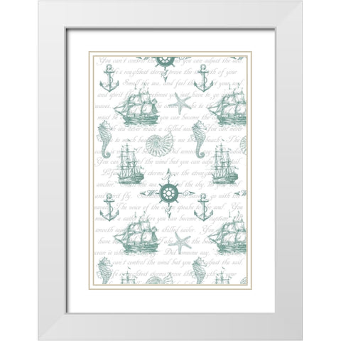 Sailor Away_Surface Pattern 1 White Modern Wood Framed Art Print with Double Matting by LightBoxJournal