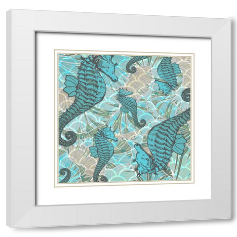 Sailor Away_Surface Pattern 4 White Modern Wood Framed Art Print with Double Matting by LightBoxJournal