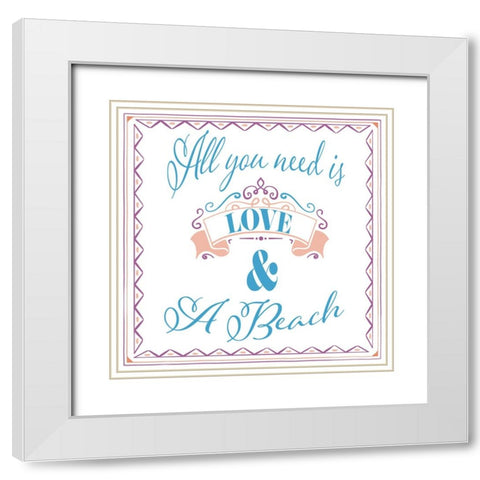 Sea Creatures_Sign 1 White Modern Wood Framed Art Print with Double Matting by LightBoxJournal