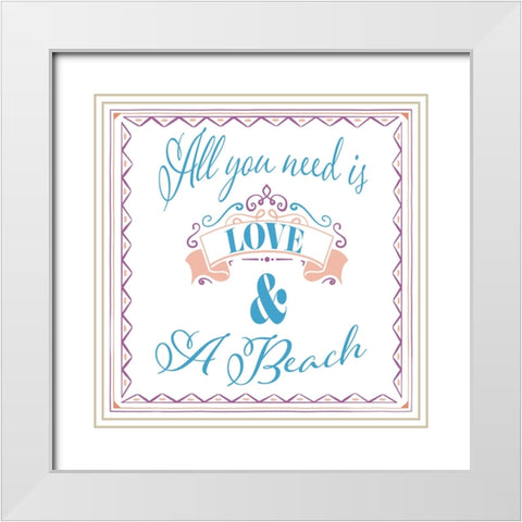 Sea Creatures_Sign 1 White Modern Wood Framed Art Print with Double Matting by LightBoxJournal