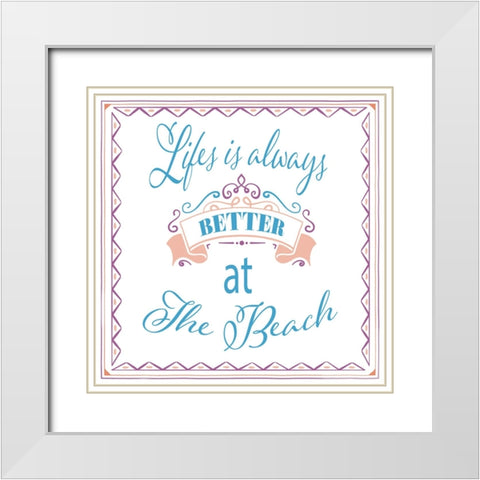 Sea Creatures_Sign 2 White Modern Wood Framed Art Print with Double Matting by LightBoxJournal
