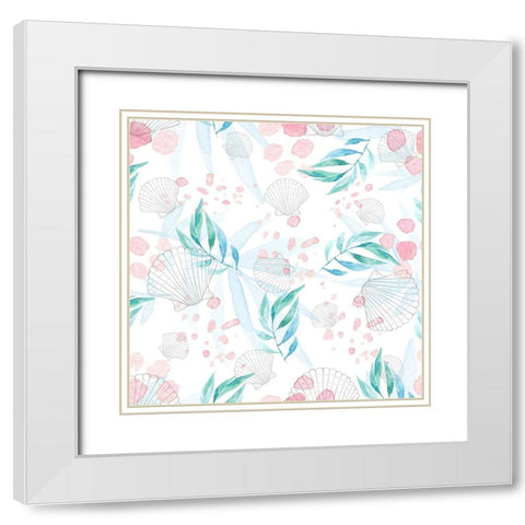 Sea Side BoHo Repeat 1 White Modern Wood Framed Art Print with Double Matting by LightBoxJournal