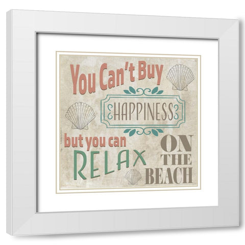 Sea Side BoHo_Sign 2 White Modern Wood Framed Art Print with Double Matting by LightBoxJournal