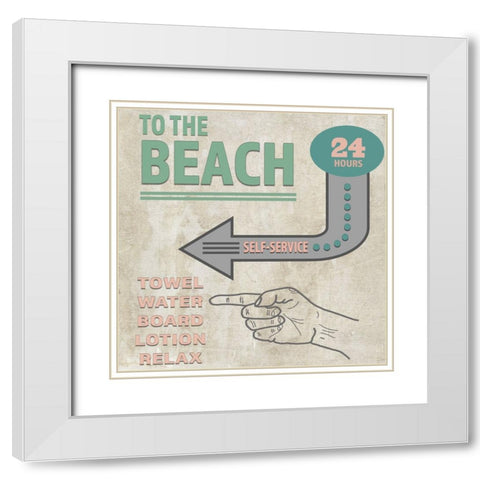 Sea Side BoHo_Sign 4 White Modern Wood Framed Art Print with Double Matting by LightBoxJournal