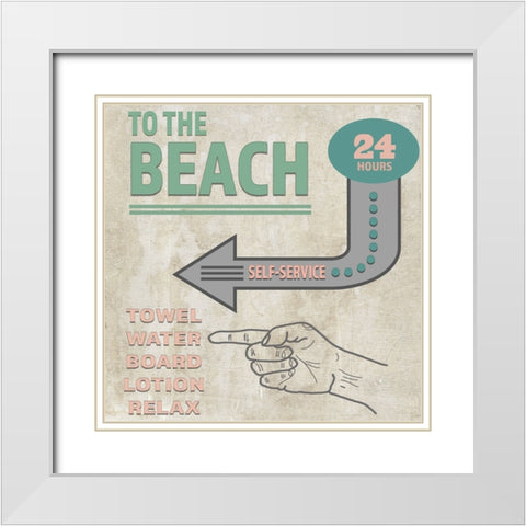 Sea Side BoHo_Sign 4 White Modern Wood Framed Art Print with Double Matting by LightBoxJournal
