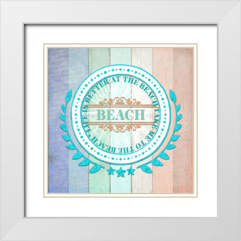 Sea Side Gypsy V4_Sign 1 White Modern Wood Framed Art Print with Double Matting by LightBoxJournal