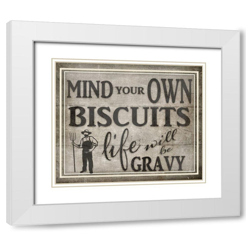 Mind Your Biscuits BK White Modern Wood Framed Art Print with Double Matting by LightBoxJournal