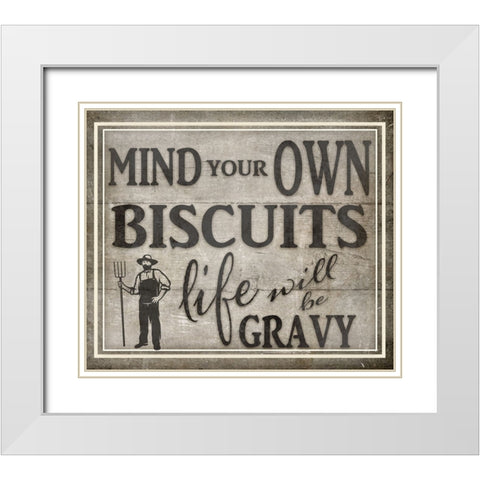 Mind Your Biscuits BK White Modern Wood Framed Art Print with Double Matting by LightBoxJournal
