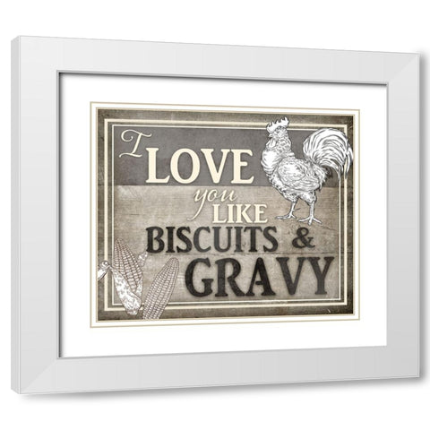 Vintage Farm Sign - Local Farmer - Love You White Modern Wood Framed Art Print with Double Matting by LightBoxJournal