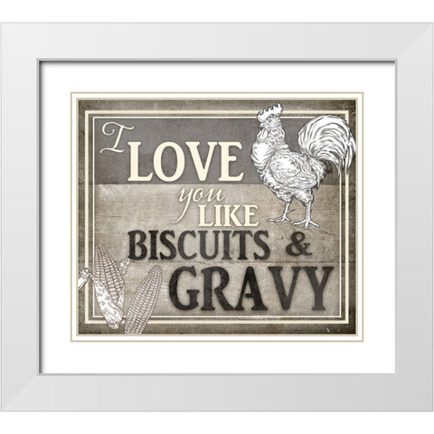 Vintage Farm Sign - Local Farmer - Love You White Modern Wood Framed Art Print with Double Matting by LightBoxJournal