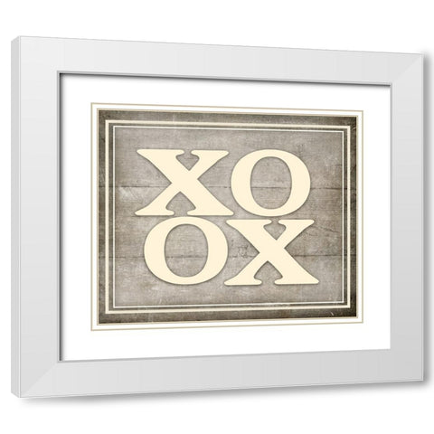 Vintage Farm Sign - XOXO 2 White Modern Wood Framed Art Print with Double Matting by LightBoxJournal