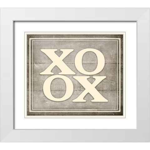 Vintage Farm Sign - XOXO 2 White Modern Wood Framed Art Print with Double Matting by LightBoxJournal