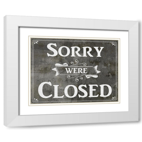 Farm Sign_Closed White Modern Wood Framed Art Print with Double Matting by LightBoxJournal