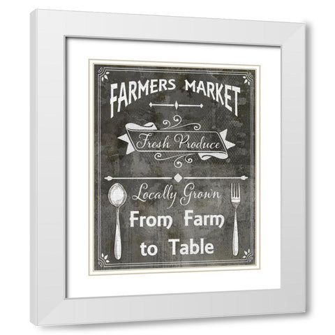 Farm Sign_Farm to Table White Modern Wood Framed Art Print with Double Matting by LightBoxJournal