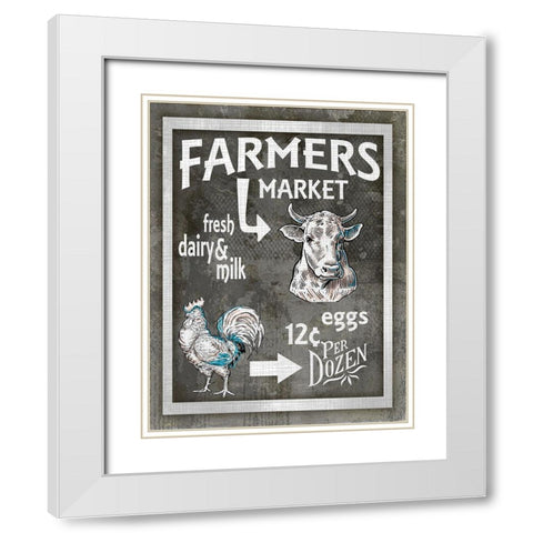 Farm Sign_Farmers Market 3 White Modern Wood Framed Art Print with Double Matting by LightBoxJournal