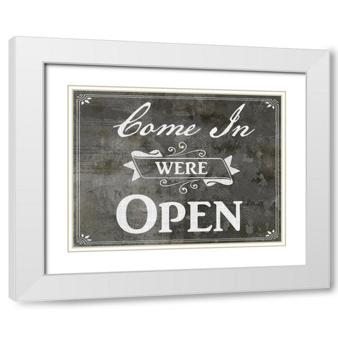 Farm Sign_Open White Modern Wood Framed Art Print with Double Matting by LightBoxJournal