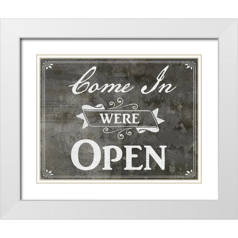 Farm Sign_Open White Modern Wood Framed Art Print with Double Matting by LightBoxJournal