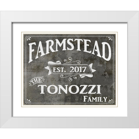 Farm Sign_Personalized Family Sign White Modern Wood Framed Art Print with Double Matting by LightBoxJournal