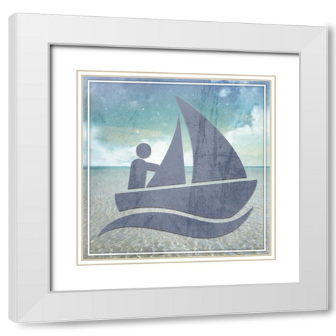 Signs_Boating2_V1 White Modern Wood Framed Art Print with Double Matting by LightBoxJournal