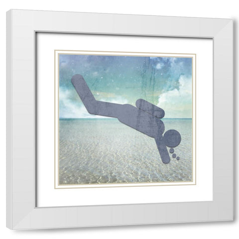 Signs_Diver White Modern Wood Framed Art Print with Double Matting by LightBoxJournal