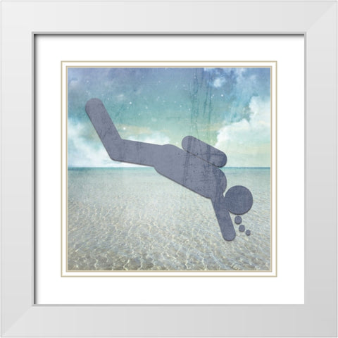 Signs_Diver White Modern Wood Framed Art Print with Double Matting by LightBoxJournal