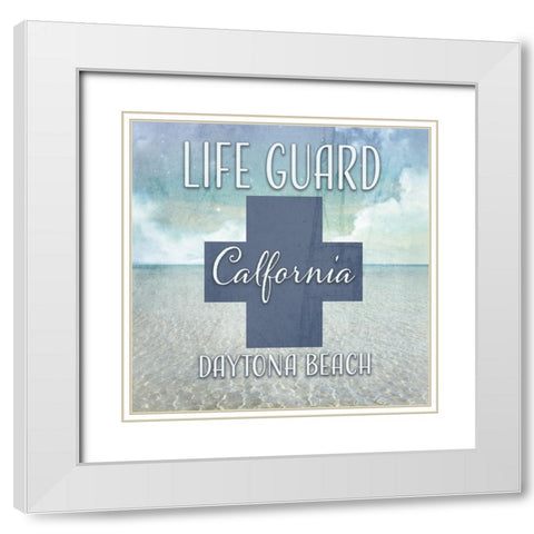 Signs_Icons_LifeGuard_Personalized White Modern Wood Framed Art Print with Double Matting by LightBoxJournal