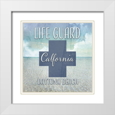 Signs_Icons_LifeGuard_Personalized White Modern Wood Framed Art Print with Double Matting by LightBoxJournal