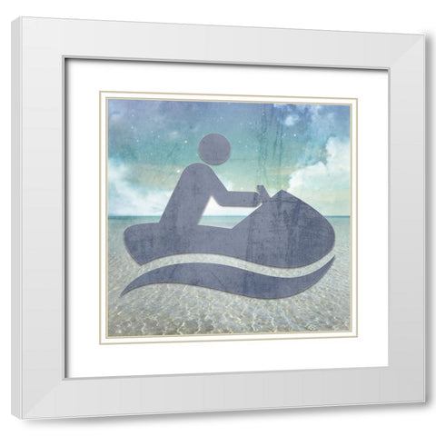 Signs_JetSki White Modern Wood Framed Art Print with Double Matting by LightBoxJournal