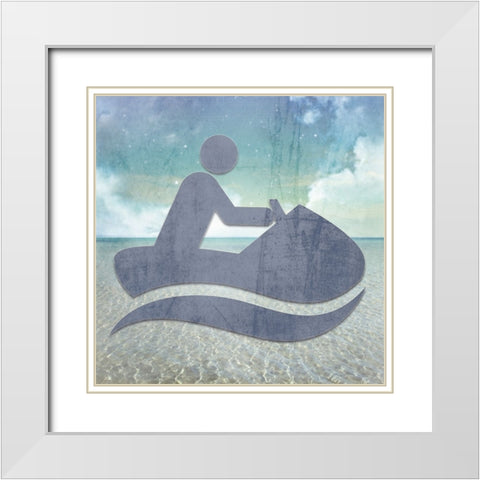 Signs_JetSki White Modern Wood Framed Art Print with Double Matting by LightBoxJournal
