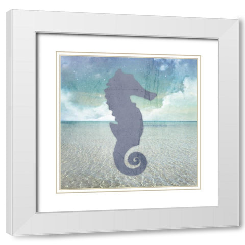 Signs_SeaHorse White Modern Wood Framed Art Print with Double Matting by LightBoxJournal