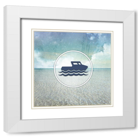 Signs_SeaLife_boater White Modern Wood Framed Art Print with Double Matting by LightBoxJournal