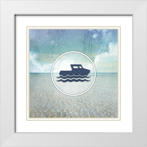 Signs_SeaLife_boater White Modern Wood Framed Art Print with Double Matting by LightBoxJournal