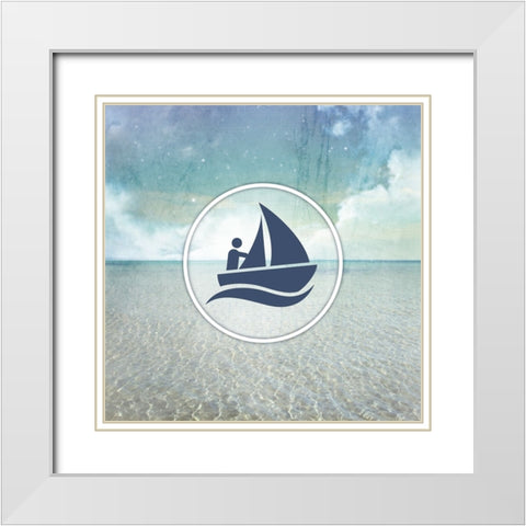 Signs_SeaLife_Boater2 White Modern Wood Framed Art Print with Double Matting by LightBoxJournal