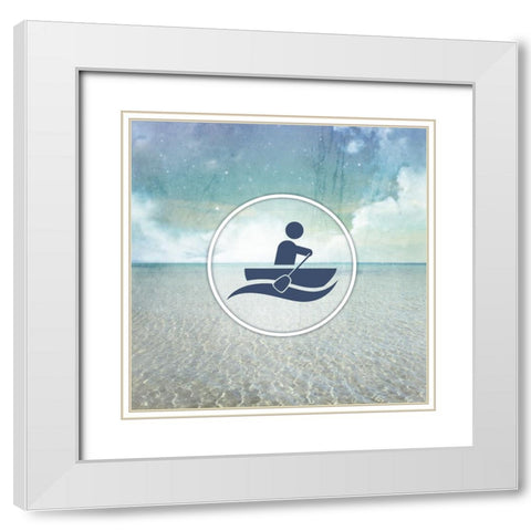 Signs_SeaLife_Boater3 White Modern Wood Framed Art Print with Double Matting by LightBoxJournal