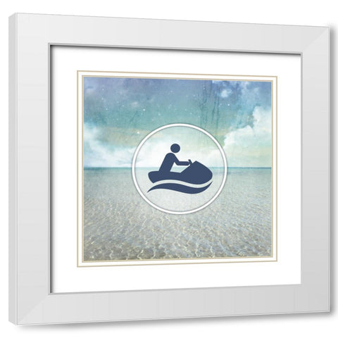 Signs_SeaLife_JetSki White Modern Wood Framed Art Print with Double Matting by LightBoxJournal