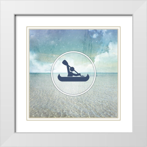 Signs_SeaLife_Kayaker White Modern Wood Framed Art Print with Double Matting by LightBoxJournal