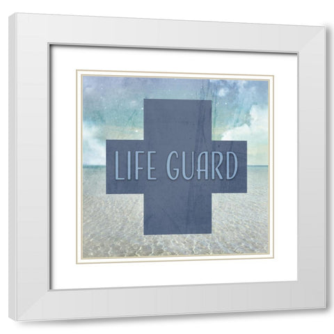 Signs_SeaLife_LifeGuard4 White Modern Wood Framed Art Print with Double Matting by LightBoxJournal