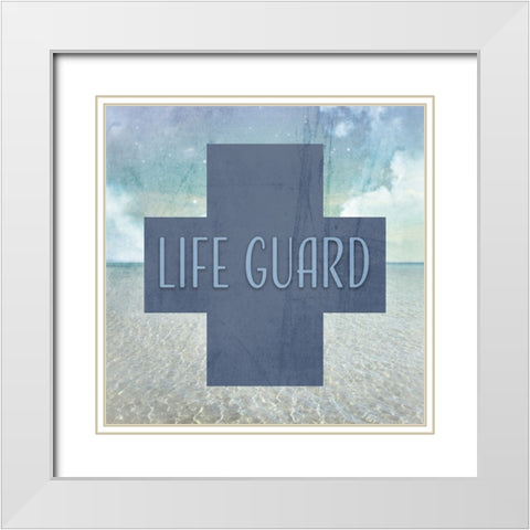 Signs_SeaLife_LifeGuard4 White Modern Wood Framed Art Print with Double Matting by LightBoxJournal