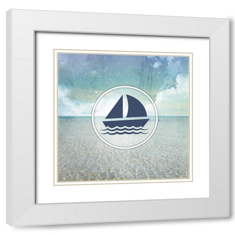 Signs_SeaLife_Sail White Modern Wood Framed Art Print with Double Matting by LightBoxJournal