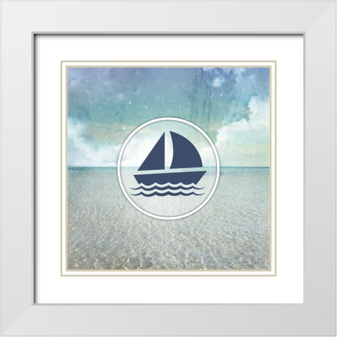 Signs_SeaLife_Sail White Modern Wood Framed Art Print with Double Matting by LightBoxJournal