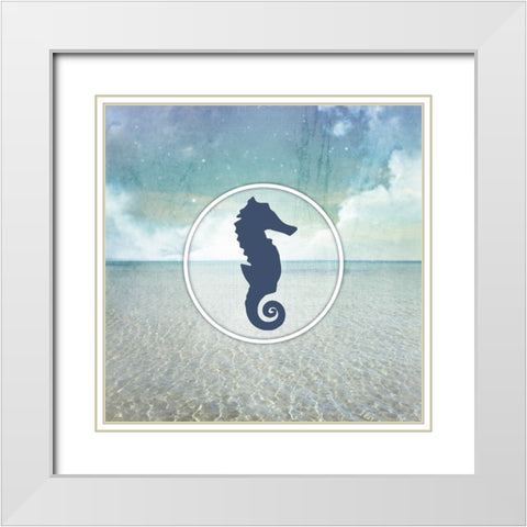 Signs_SeaLife_SeaHorse White Modern Wood Framed Art Print with Double Matting by LightBoxJournal