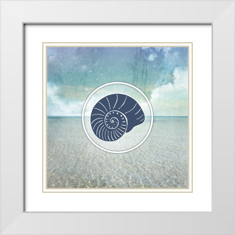 Signs_SeaLife_SeaShell White Modern Wood Framed Art Print with Double Matting by LightBoxJournal