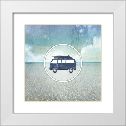 Signs_SeaLife_SurfBus2 White Modern Wood Framed Art Print with Double Matting by LightBoxJournal