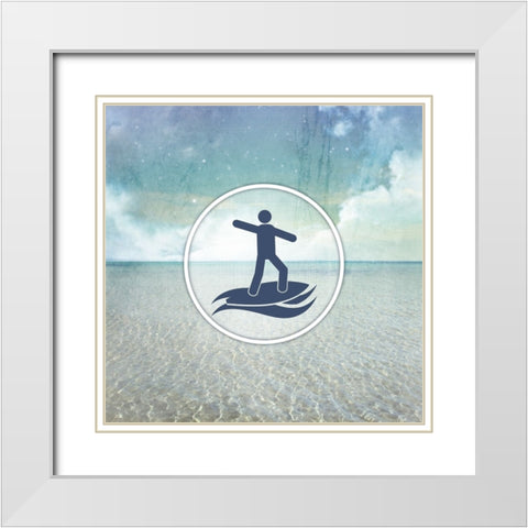 Signs_SeaLife_Surfer2 White Modern Wood Framed Art Print with Double Matting by LightBoxJournal