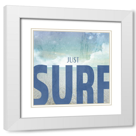 Signs_SeaLife_Typography_JustSurf White Modern Wood Framed Art Print with Double Matting by LightBoxJournal