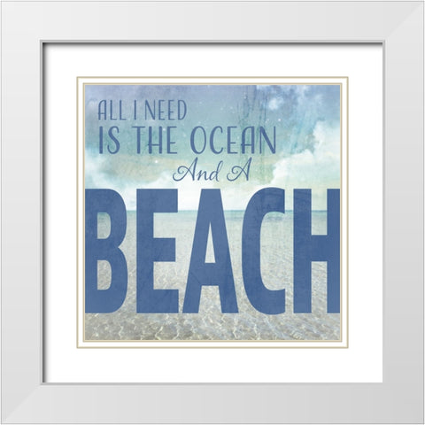 Signs_SeaLife_Typography_OceanAndBeach White Modern Wood Framed Art Print with Double Matting by LightBoxJournal