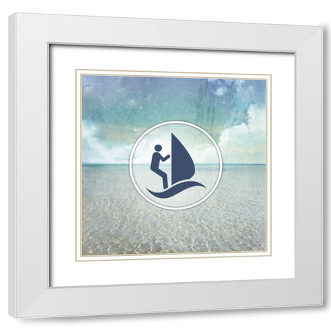 Signs_SeaLife_WindSurfer White Modern Wood Framed Art Print with Double Matting by LightBoxJournal