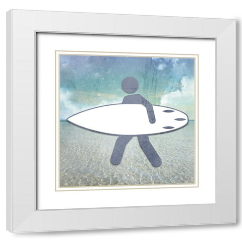 Signs_Surfer White Modern Wood Framed Art Print with Double Matting by LightBoxJournal
